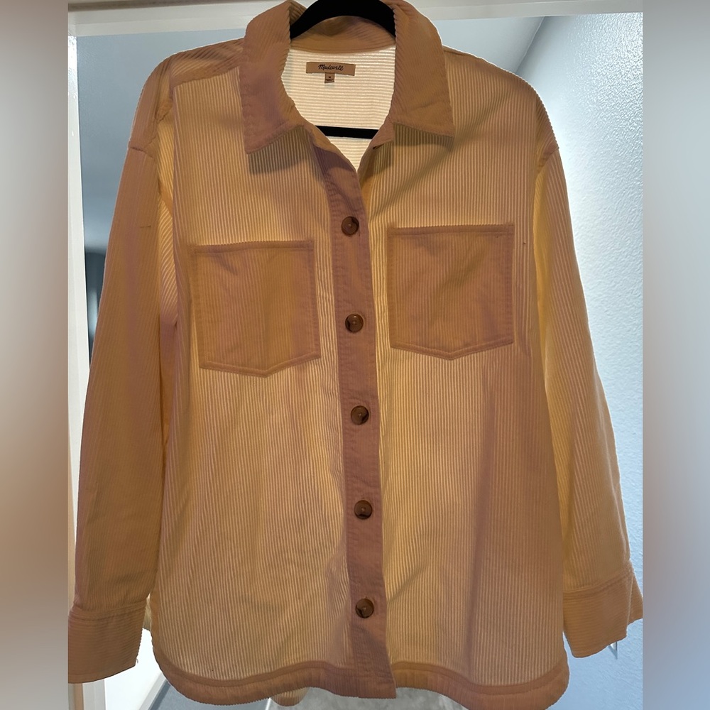 Madewell White Corduroy Shacket